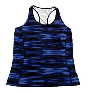 Lauren Ralph Lauren Racer Back‎ Tank Top M Multi Blue Work Out Athletic Wear